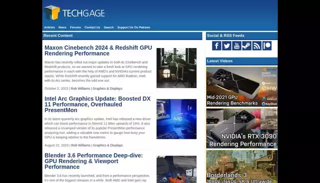 techgage.com homepage screenshot