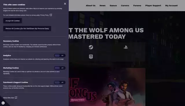 telltale.com homepage screenshot