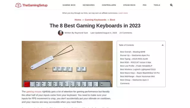 thegamingsetup.com homepage screenshot
