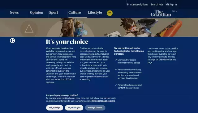 theguardian.com homepage screenshot