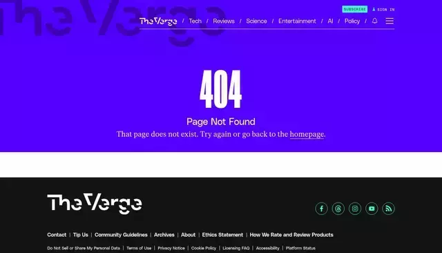 theverge.com homepage screenshot