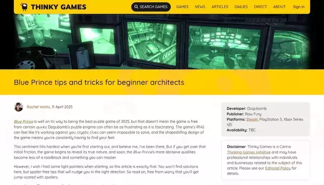 thinkygames.com homepage screenshot