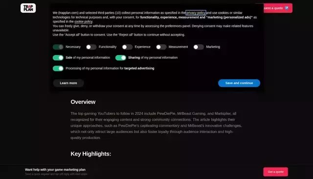 trapplan.com homepage screenshot