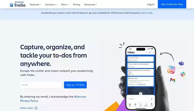 trello.com homepage screenshot