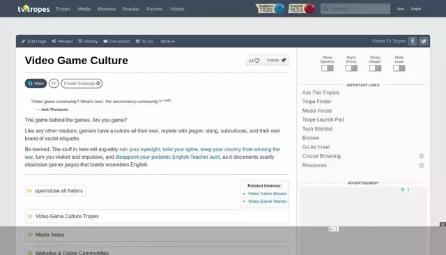 tvtropes.org homepage screenshot