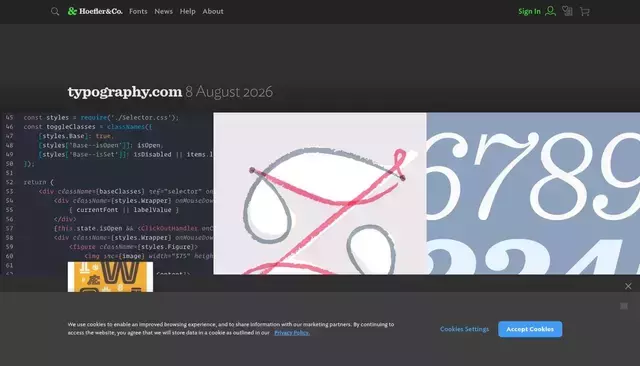 typography.com homepage screenshot