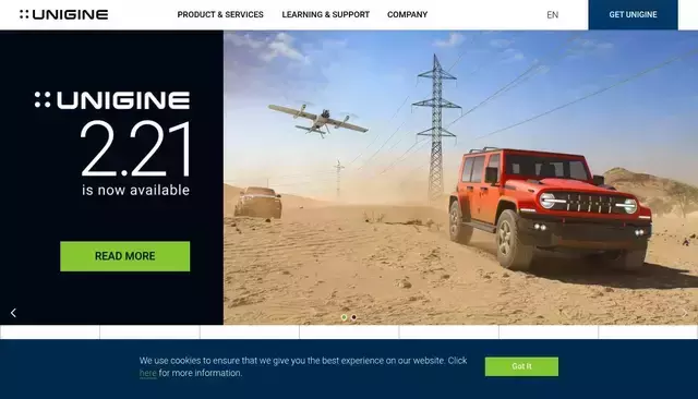 unigine.com homepage screenshot