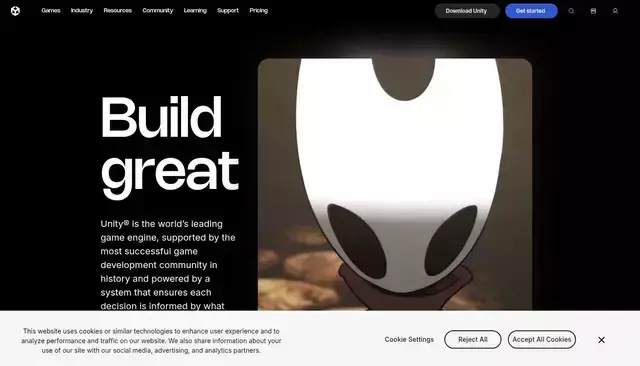 unity.com homepage screenshot