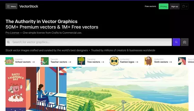 vectorstock.com homepage screenshot