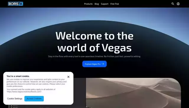 vegascreativesoftware.com homepage screenshot