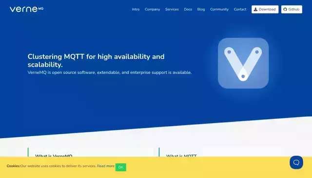 vernemq.com homepage screenshot