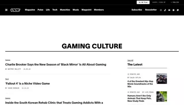 vice.com homepage screenshot