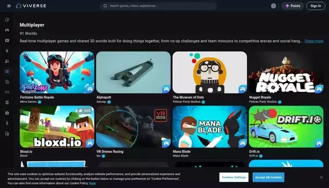 viverse.com homepage screenshot