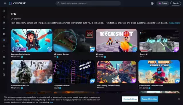 viverse.com homepage screenshot