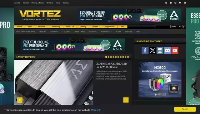 vortez.net homepage screenshot