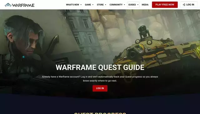 warframe.com homepage screenshot