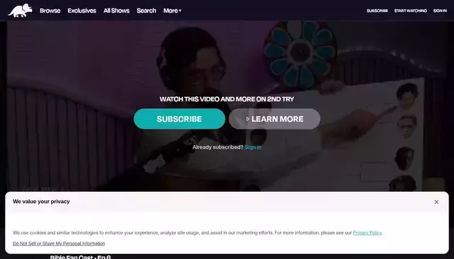 watch.2ndtry.tv homepage screenshot