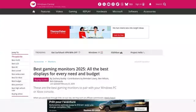 windowscentral.com homepage screenshot