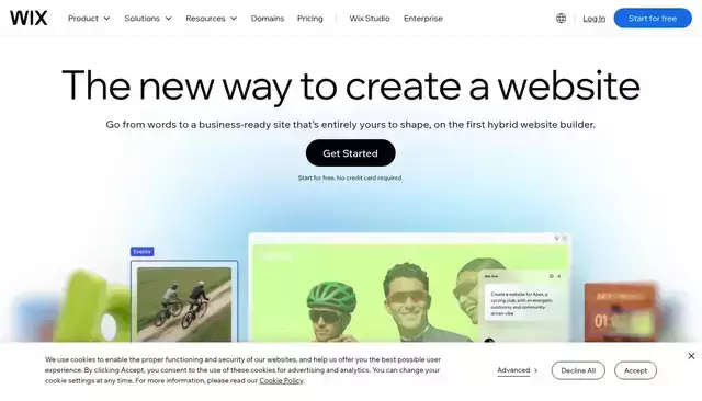 wix.com homepage screenshot
