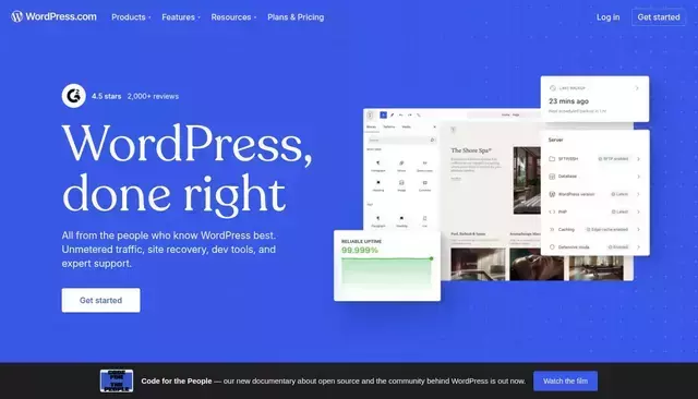 wordpress.com homepage screenshot
