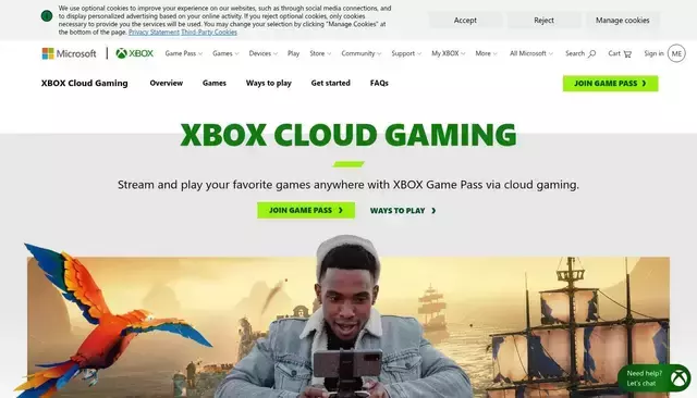 xbox.com homepage screenshot