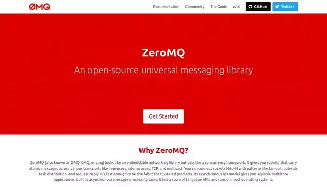 zeromq.org homepage screenshot
