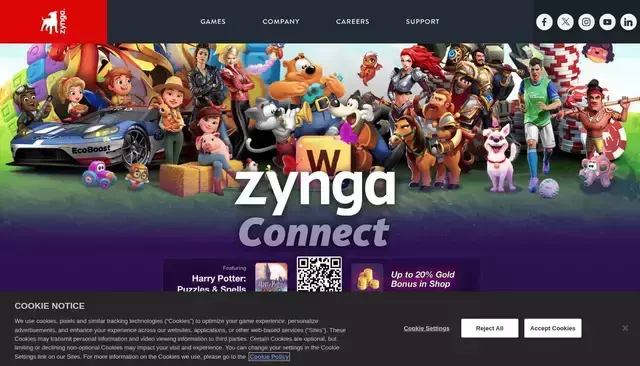 zynga.com homepage screenshot